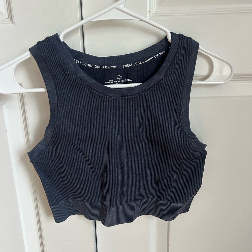 Aerie Offline Ribbed Cropped Athletic Tank